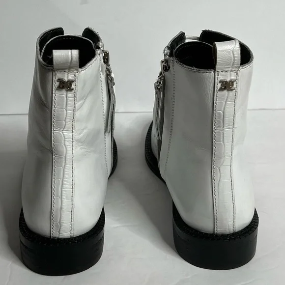 Nwot Sam Edelman Nina White Combat Leather Military Boots